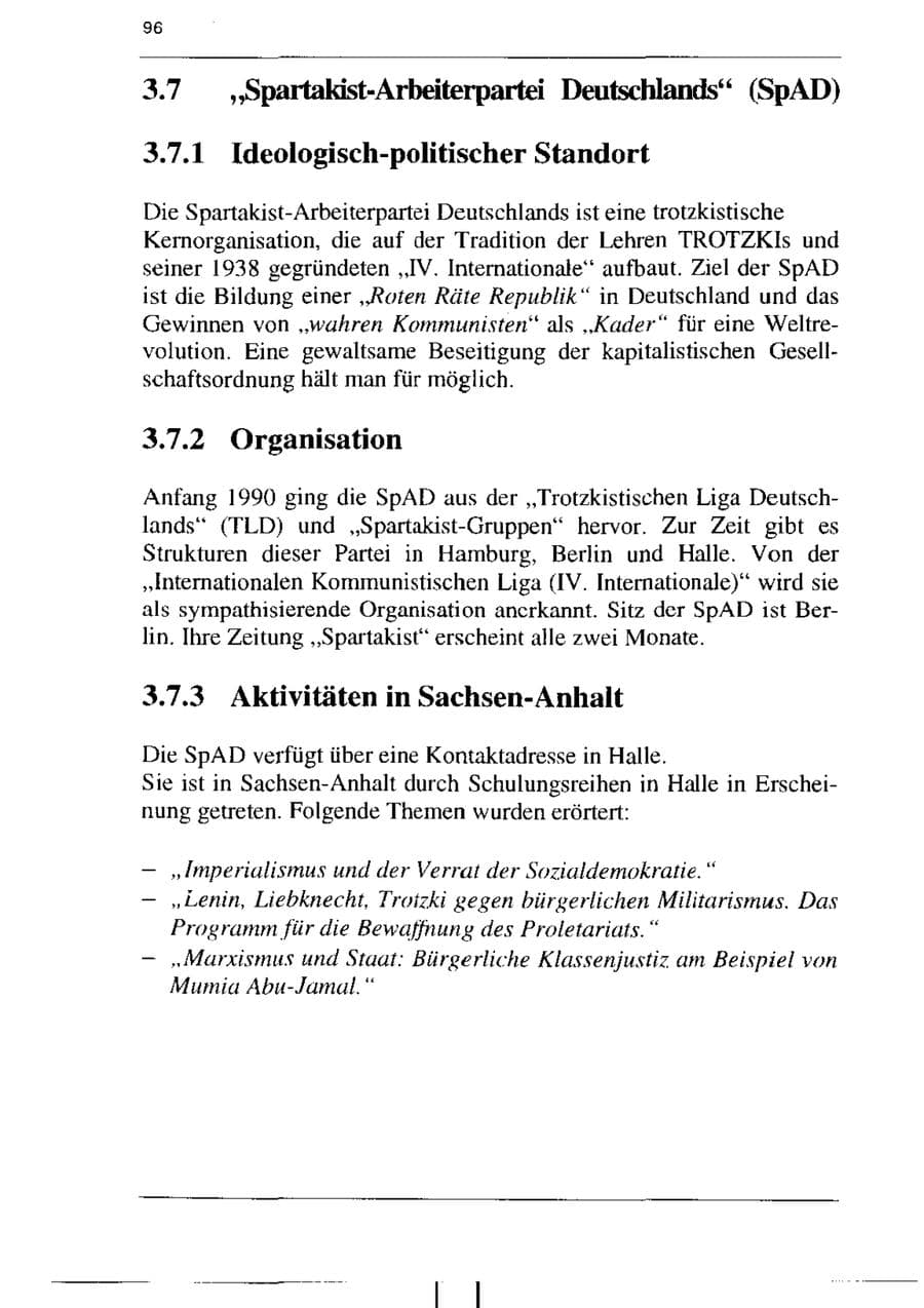 Seite 108 des Verfassungsschutzbericht 1995 Sachsen-Anhalt