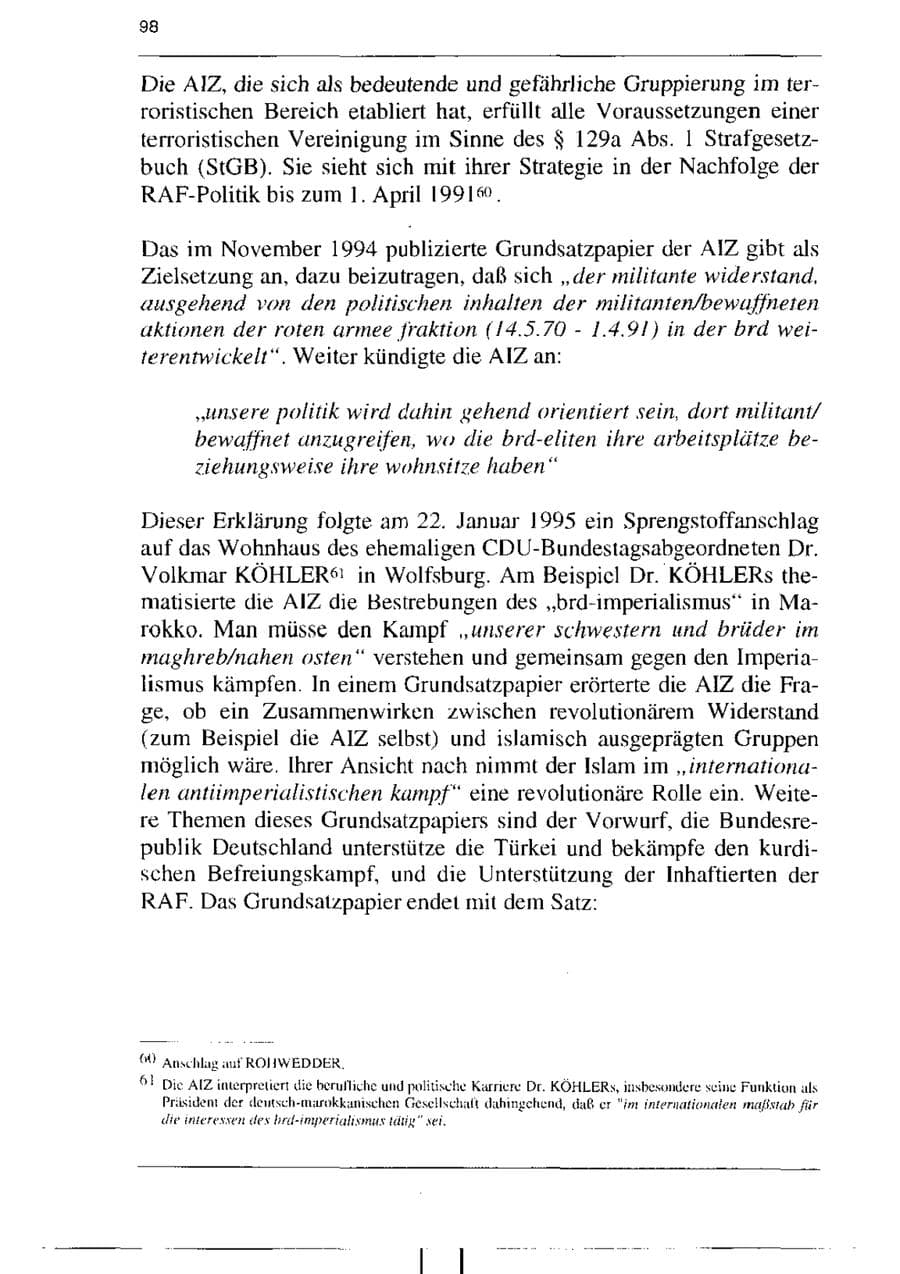 Seite 110 des Verfassungsschutzbericht 1995 Sachsen-Anhalt