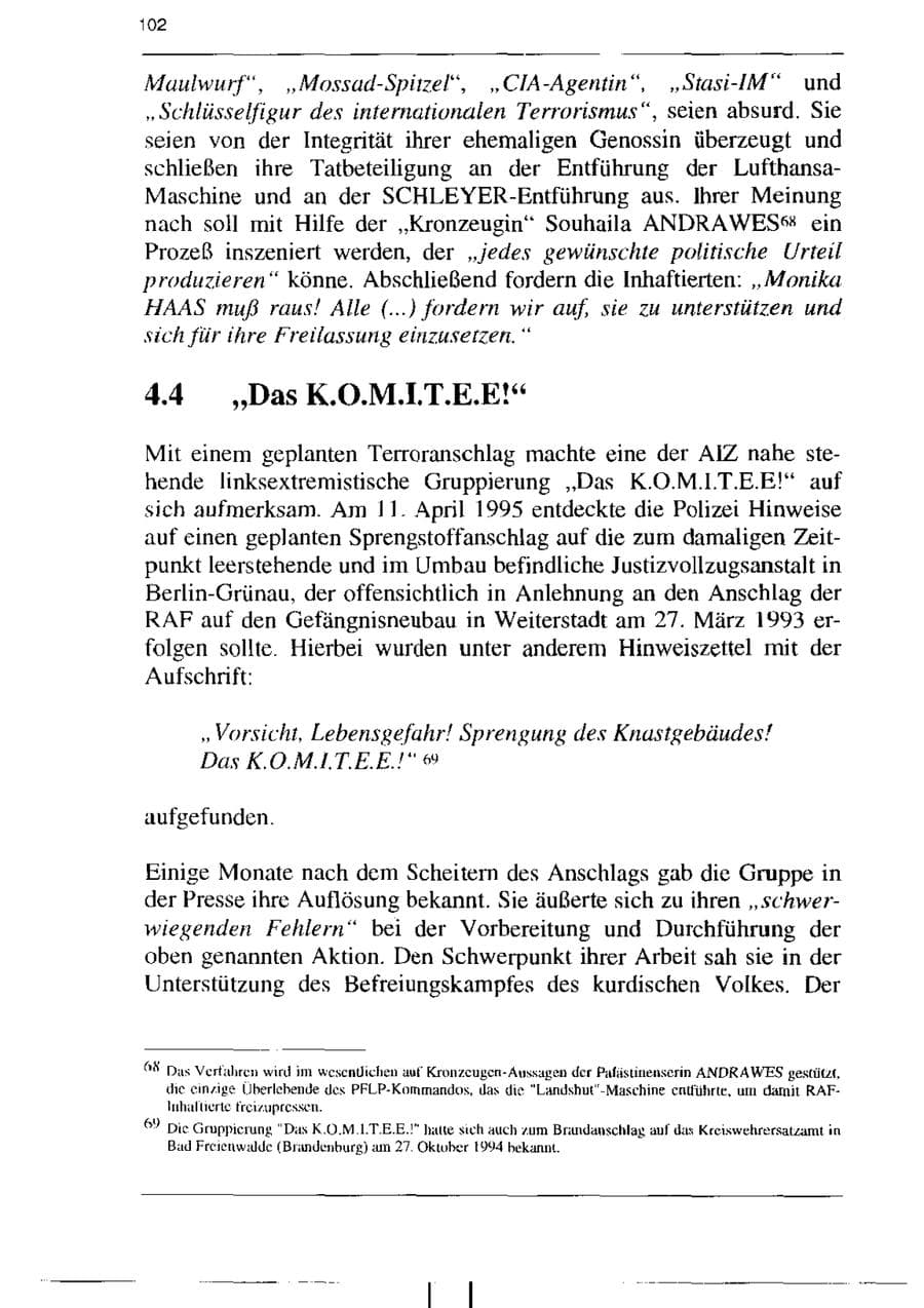 Seite 114 des Verfassungsschutzbericht 1995 Sachsen-Anhalt