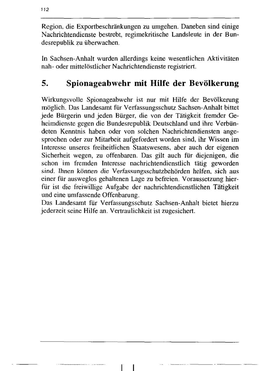 Seite 124 des Verfassungsschutzbericht 1995 Sachsen-Anhalt