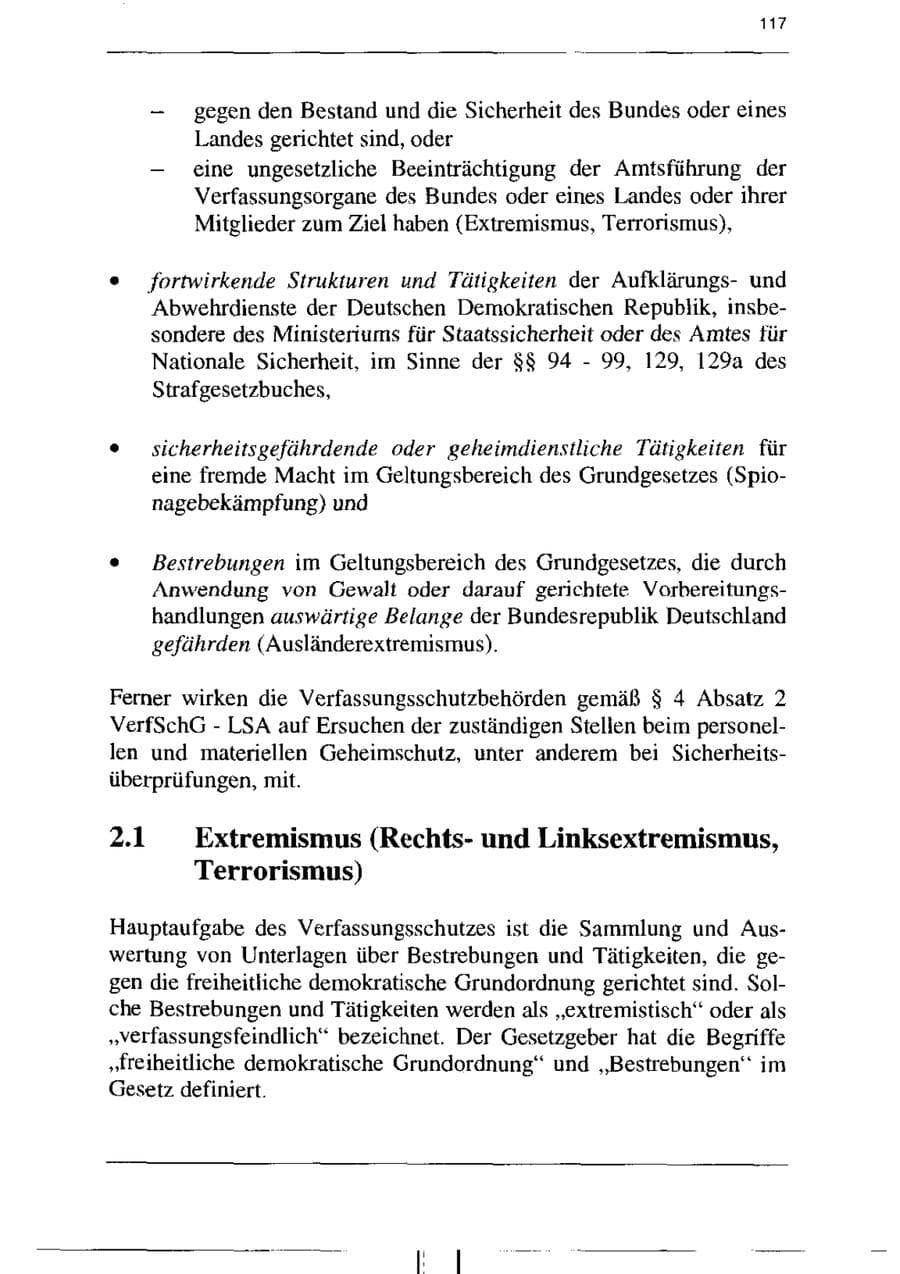 Seite 129 des Verfassungsschutzbericht 1995 Sachsen-Anhalt