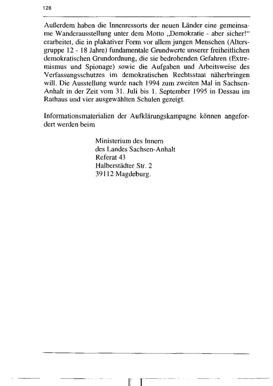 Seite 140 des Verfassungsschutzbericht 1995 Sachsen-Anhalt
