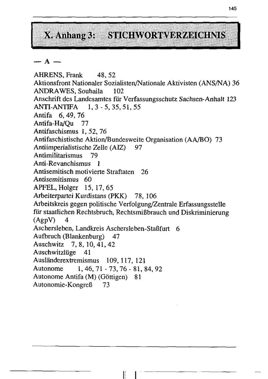 Seite 157 des Verfassungsschutzbericht 1995 Sachsen-Anhalt