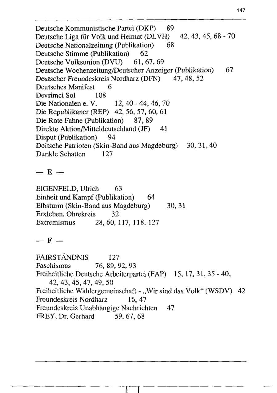 Seite 159 des Verfassungsschutzbericht 1995 Sachsen-Anhalt