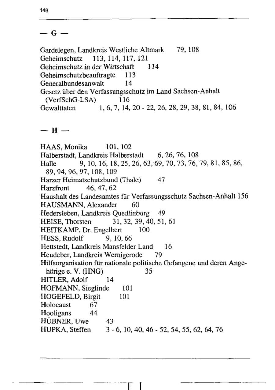 Seite 160 des Verfassungsschutzbericht 1995 Sachsen-Anhalt