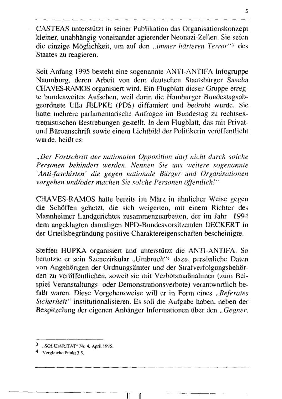 Seite 17 des Verfassungsschutzbericht 1995 Sachsen-Anhalt