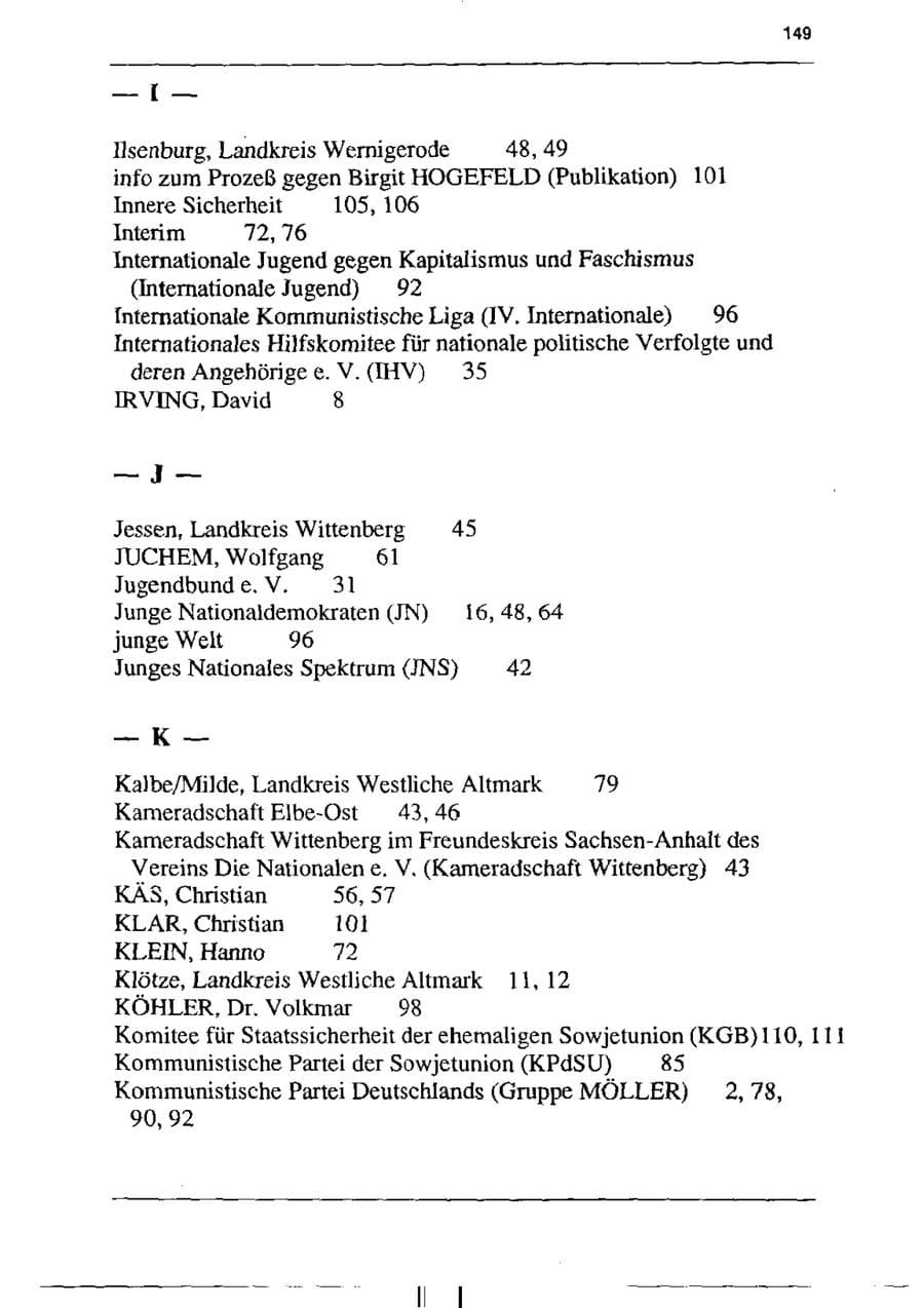 Seite 161 des Verfassungsschutzbericht 1995 Sachsen-Anhalt
