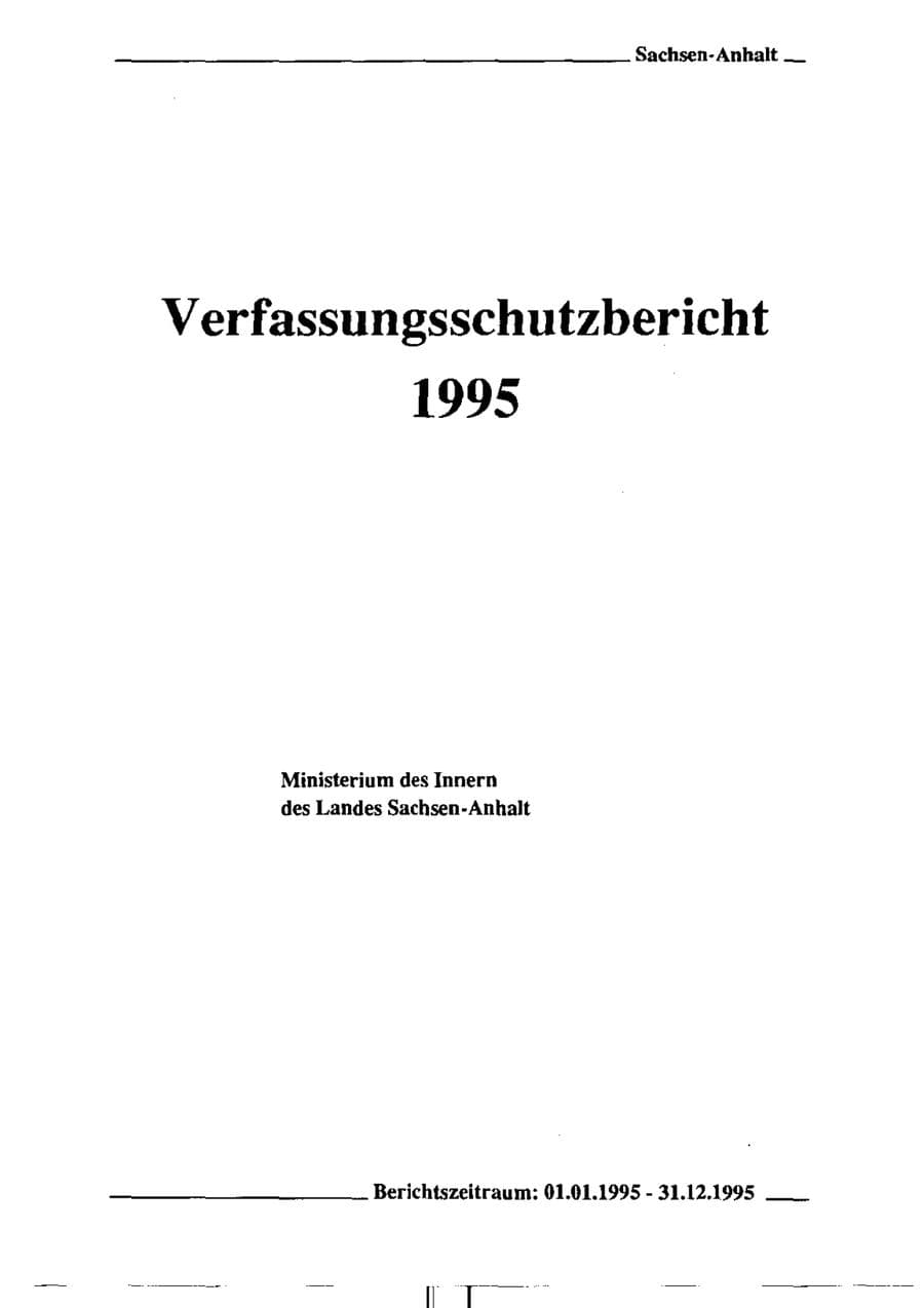 Seite 3 des Verfassungsschutzbericht 1995 Sachsen-Anhalt