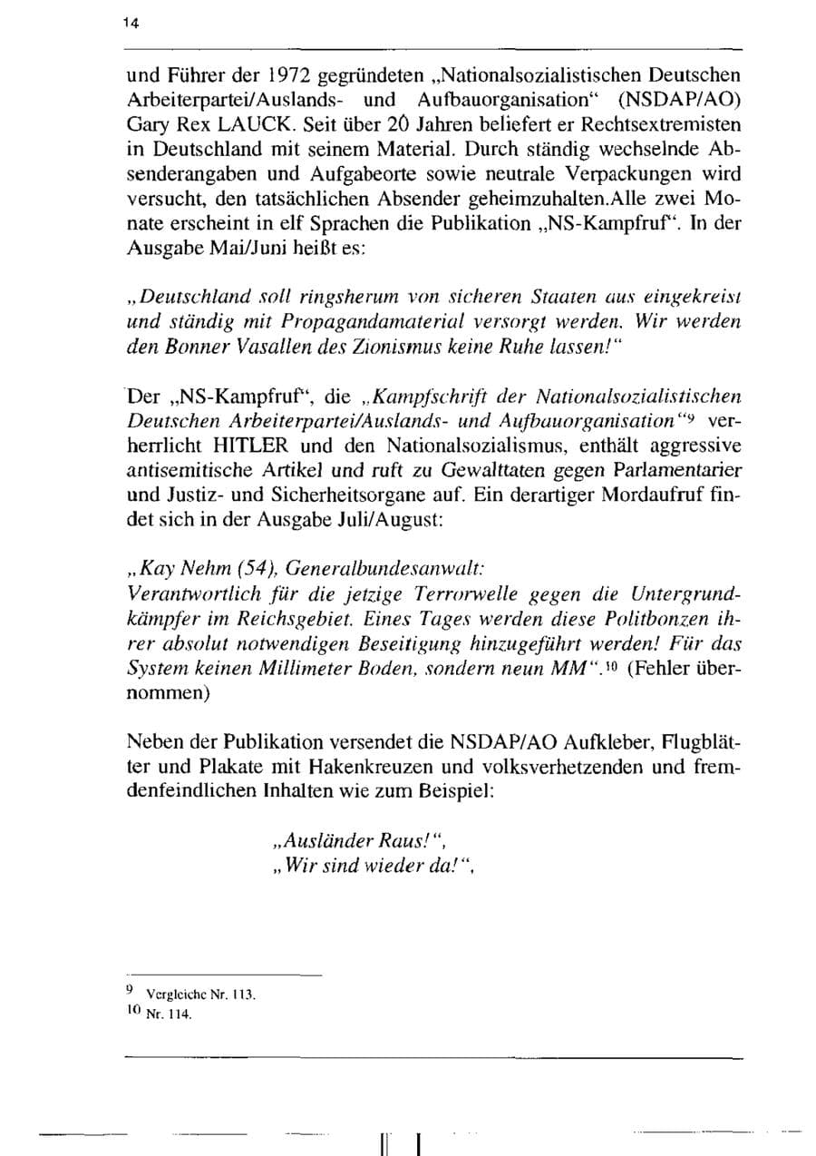 Seite 26 des Verfassungsschutzbericht 1995 Sachsen-Anhalt