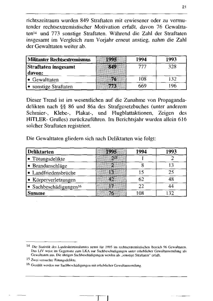 Seite 33 des Verfassungsschutzbericht 1995 Sachsen-Anhalt