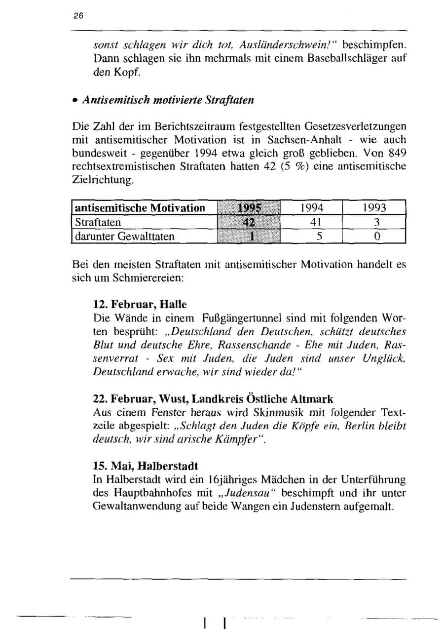 Seite 38 des Verfassungsschutzbericht 1995 Sachsen-Anhalt