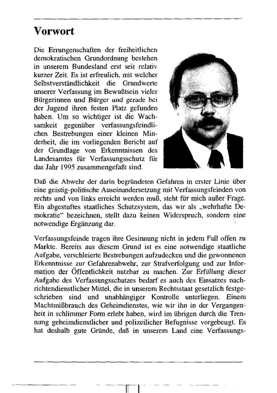 Seite 5 des Verfassungsschutzbericht 1995 Sachsen-Anhalt