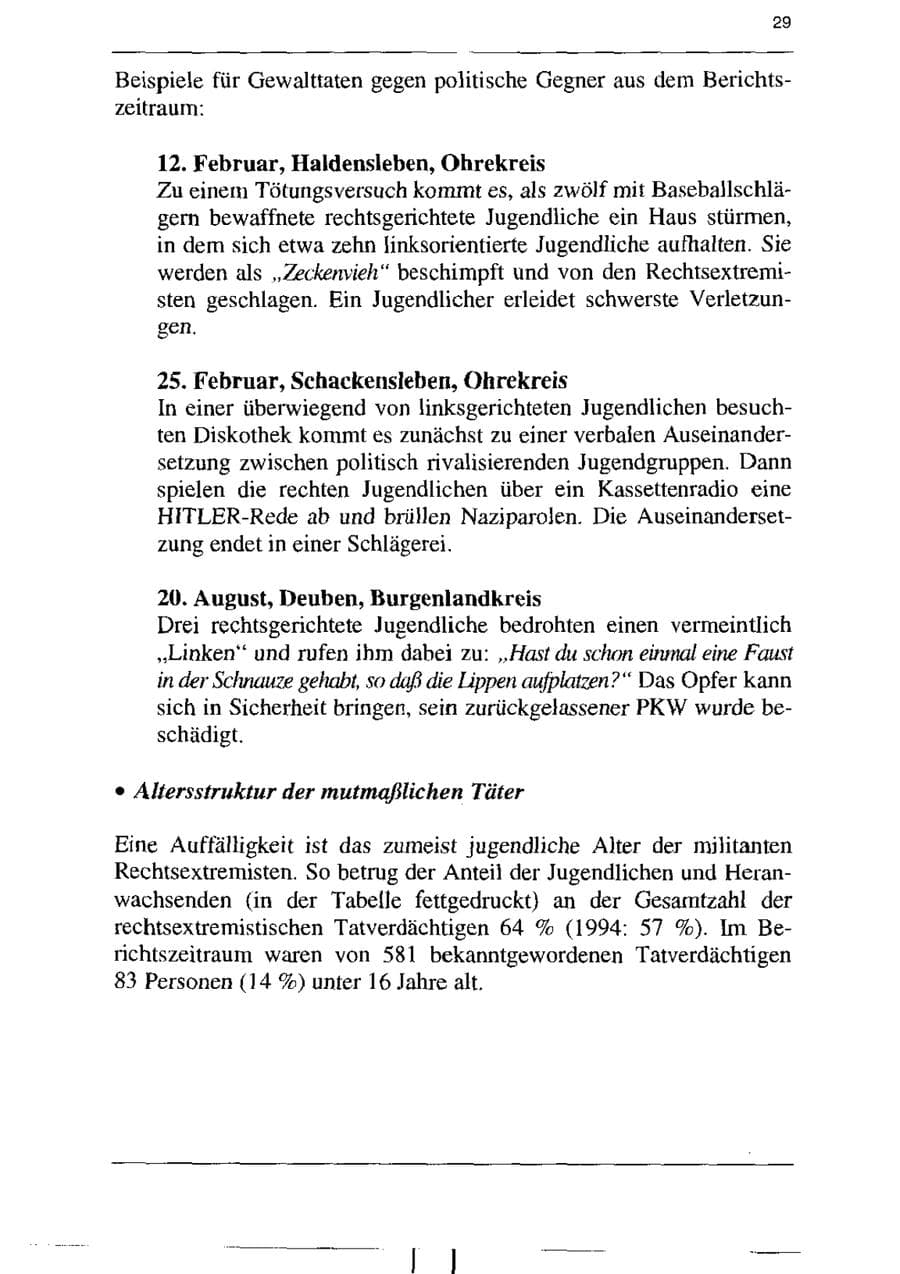 Seite 41 des Verfassungsschutzbericht 1995 Sachsen-Anhalt