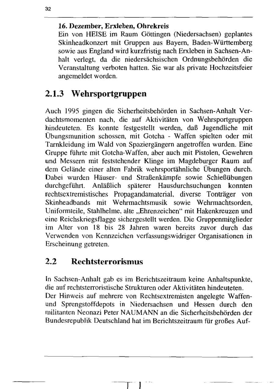 Seite 44 des Verfassungsschutzbericht 1995 Sachsen-Anhalt