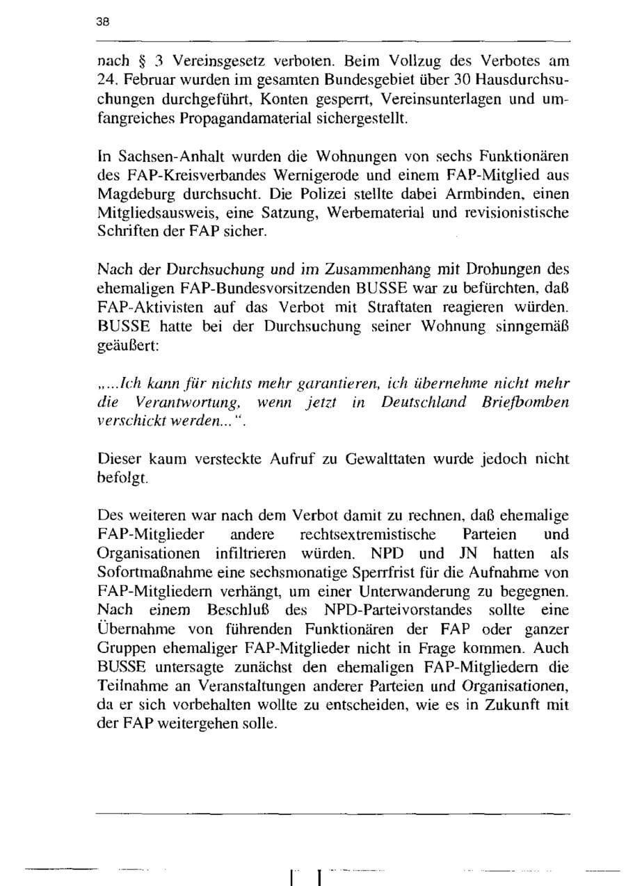 Seite 50 des Verfassungsschutzbericht 1995 Sachsen-Anhalt