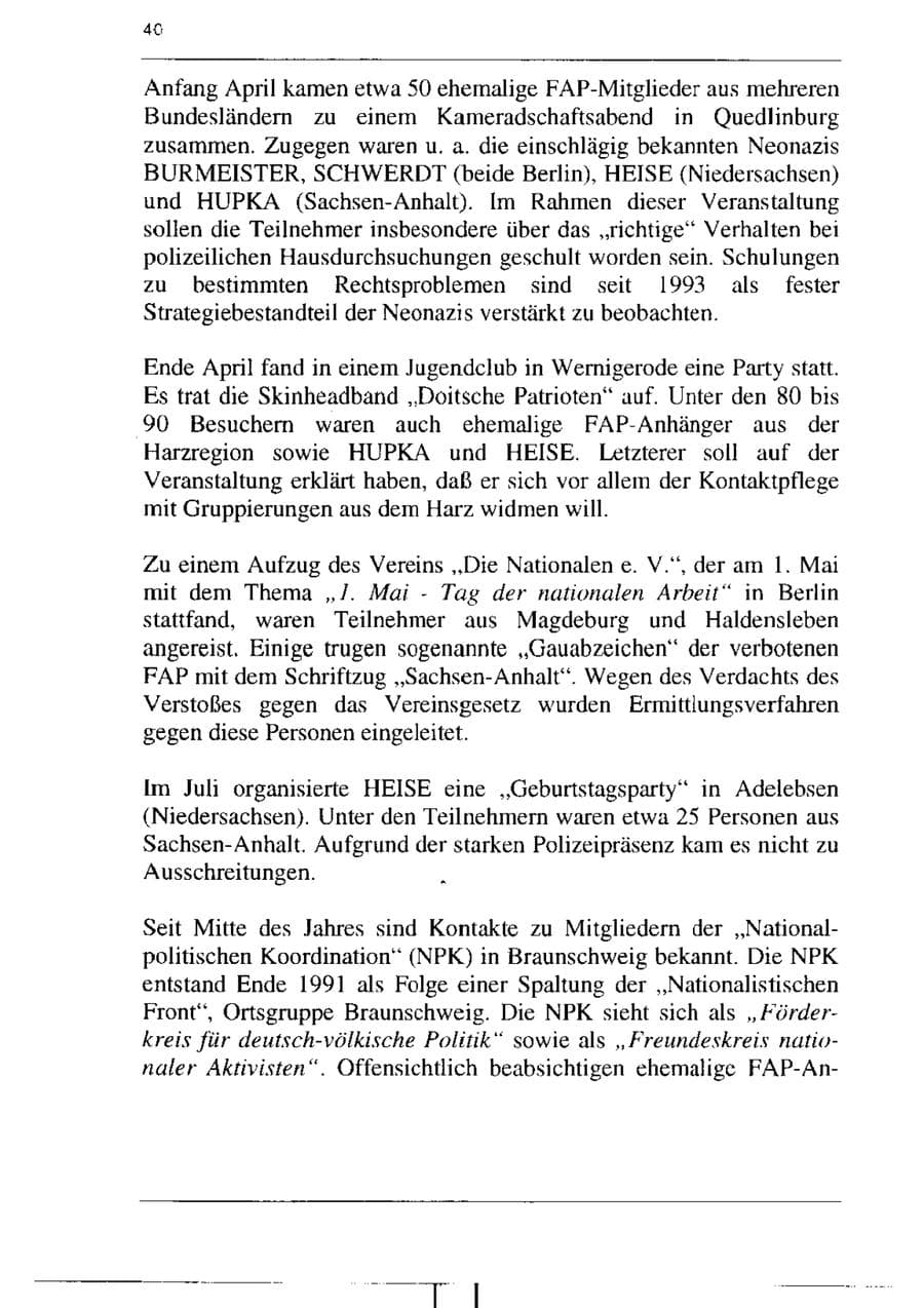 Seite 52 des Verfassungsschutzbericht 1995 Sachsen-Anhalt