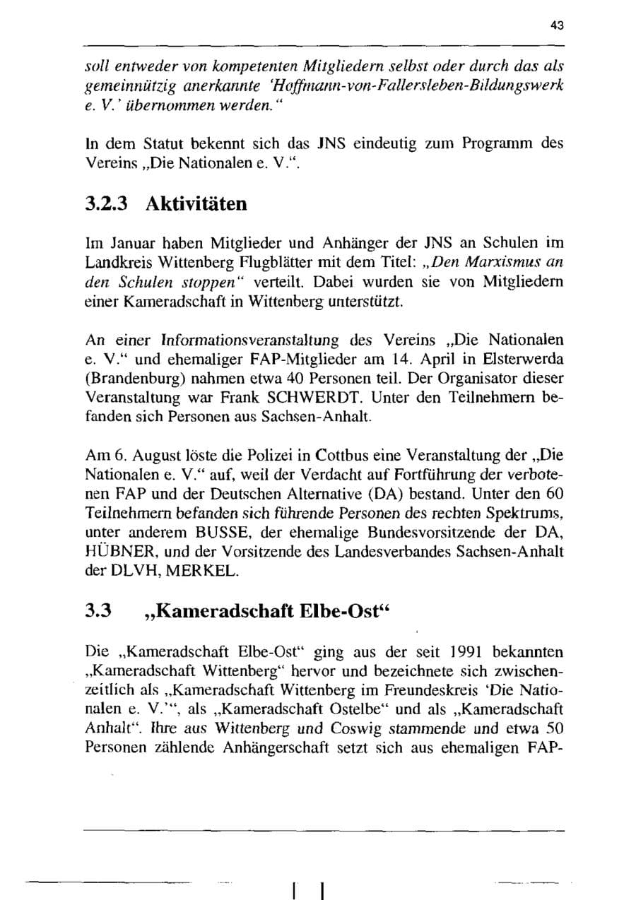 Seite 55 des Verfassungsschutzbericht 1995 Sachsen-Anhalt