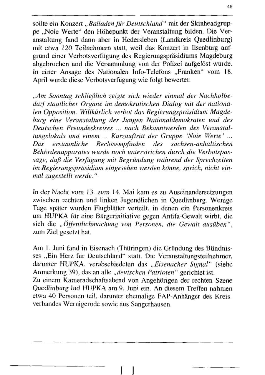 Seite 61 des Verfassungsschutzbericht 1995 Sachsen-Anhalt