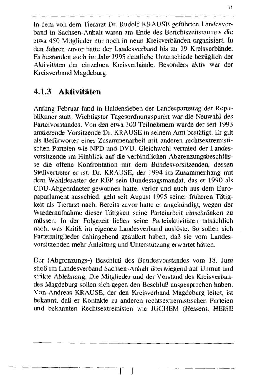 Seite 73 des Verfassungsschutzbericht 1995 Sachsen-Anhalt