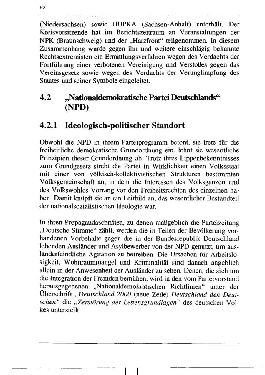 Seite 74 des Verfassungsschutzbericht 1995 Sachsen-Anhalt