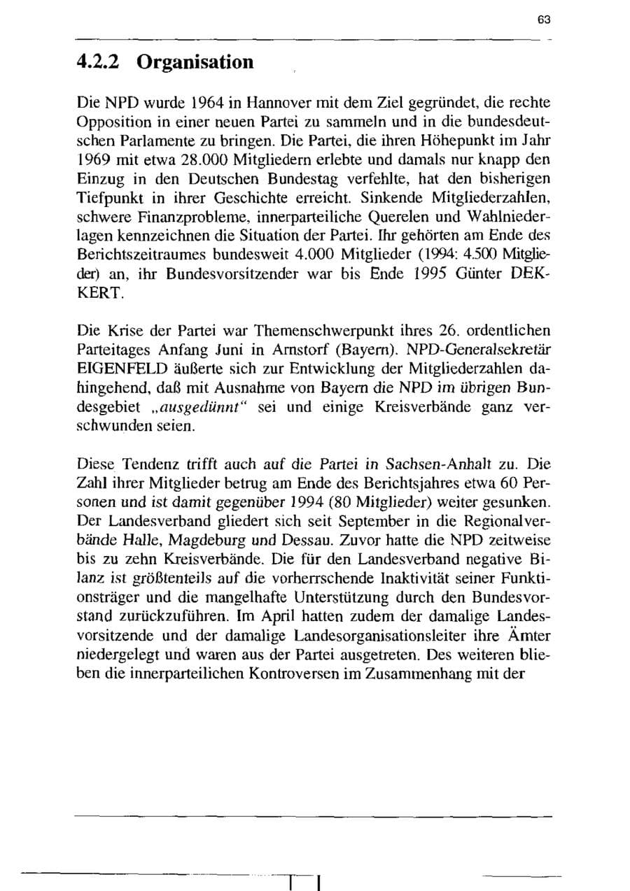 Seite 75 des Verfassungsschutzbericht 1995 Sachsen-Anhalt