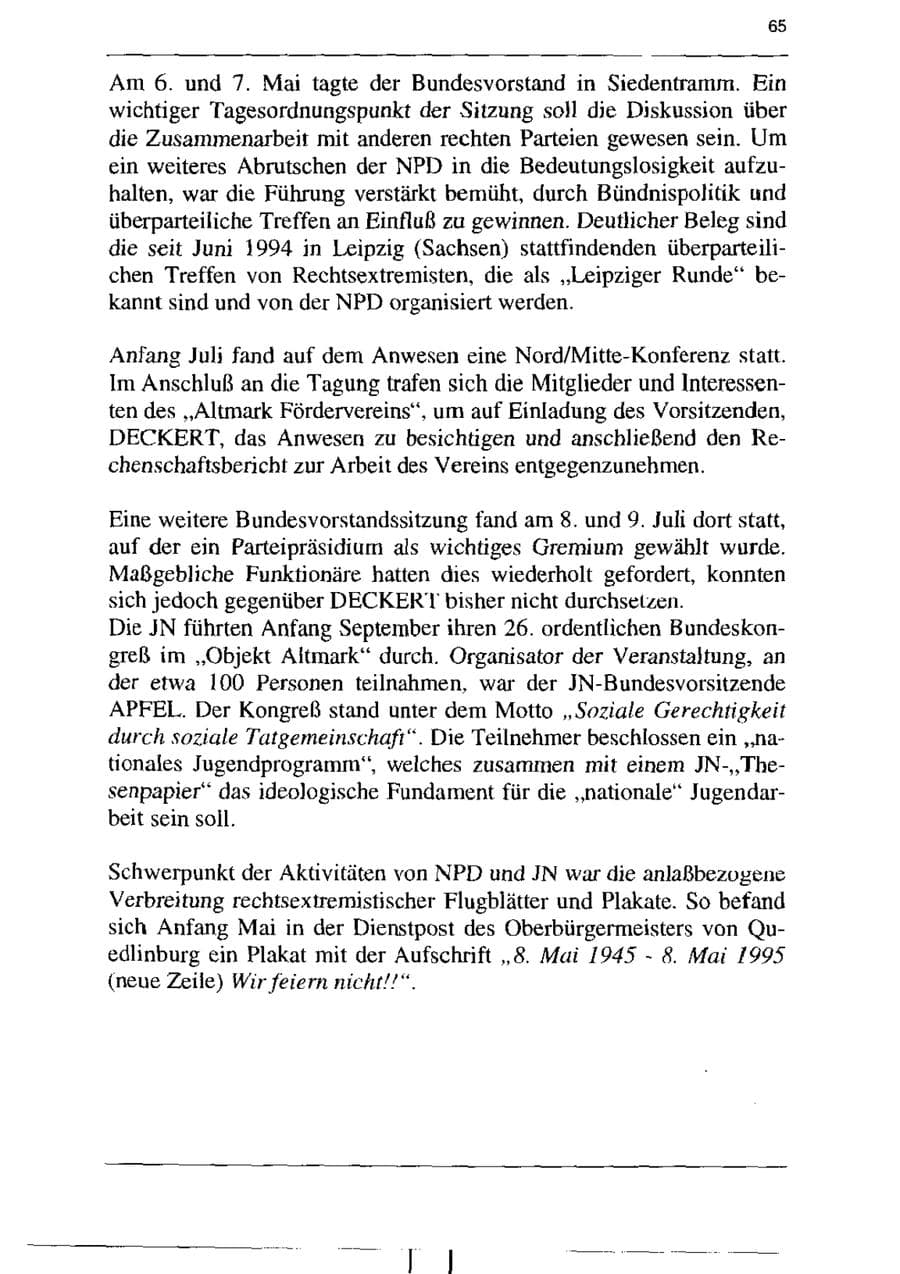 Seite 77 des Verfassungsschutzbericht 1995 Sachsen-Anhalt