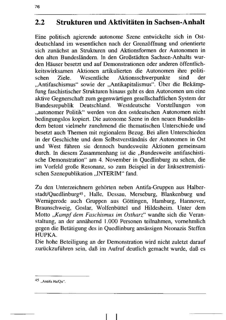 Seite 88 des Verfassungsschutzbericht 1995 Sachsen-Anhalt
