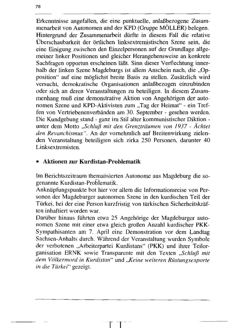 Seite 90 des Verfassungsschutzbericht 1995 Sachsen-Anhalt