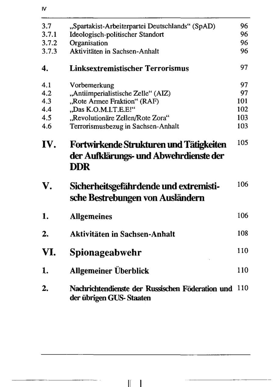 Seite 10 des Verfassungsschutzbericht 1995 Sachsen-Anhalt
