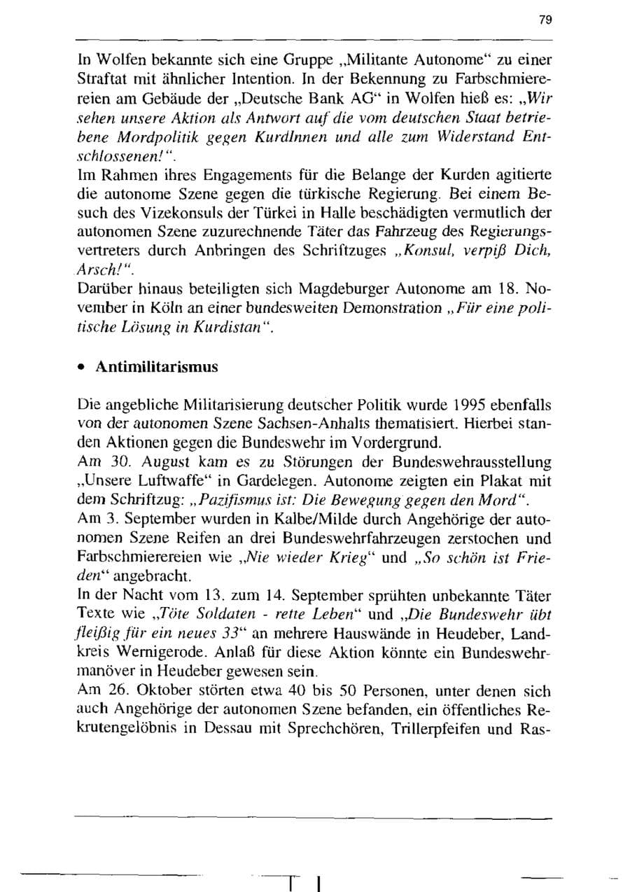 Seite 91 des Verfassungsschutzbericht 1995 Sachsen-Anhalt