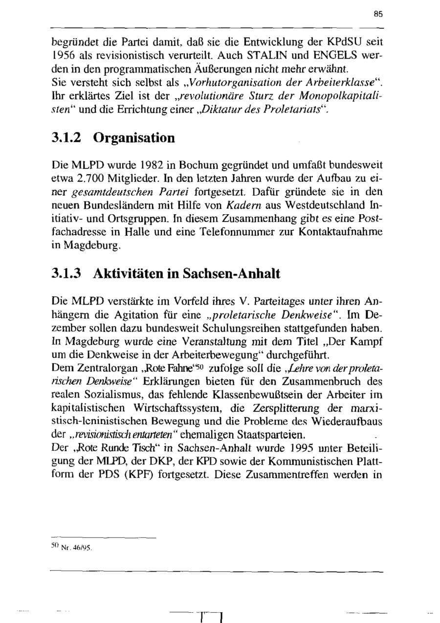 Seite 97 des Verfassungsschutzbericht 1995 Sachsen-Anhalt