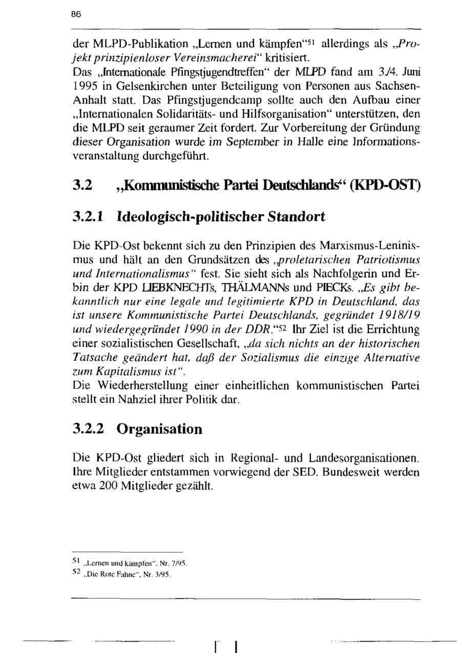 Seite 98 des Verfassungsschutzbericht 1995 Sachsen-Anhalt