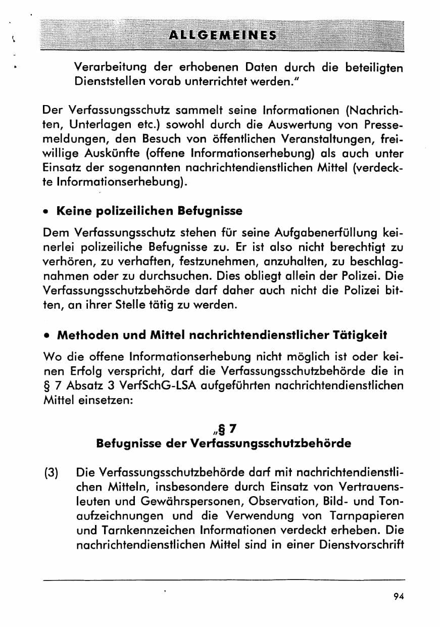 Seite 109 des Verfassungsschutzbericht 1996 Sachsen-Anhalt