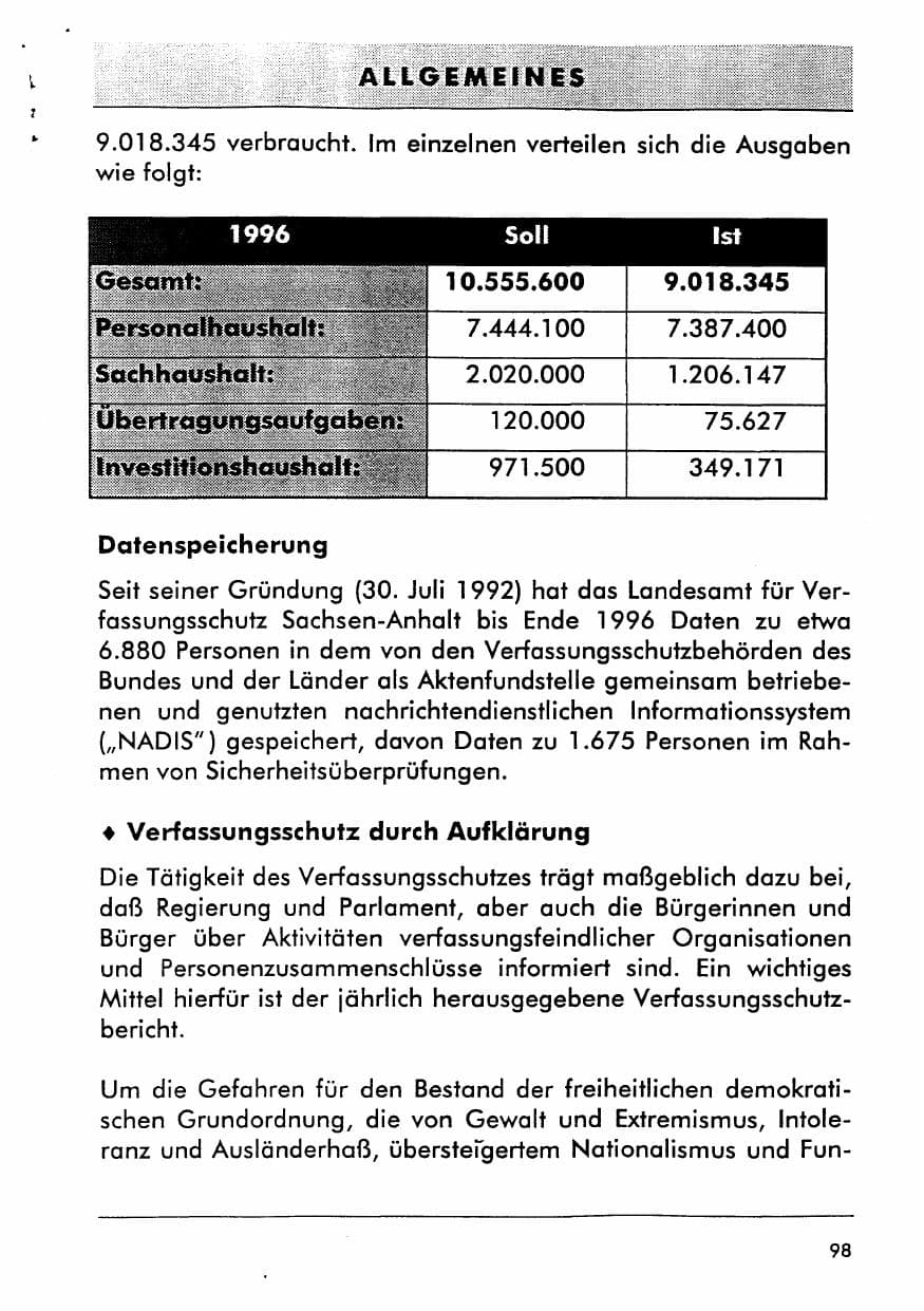 Seite 113 des Verfassungsschutzbericht 1996 Sachsen-Anhalt