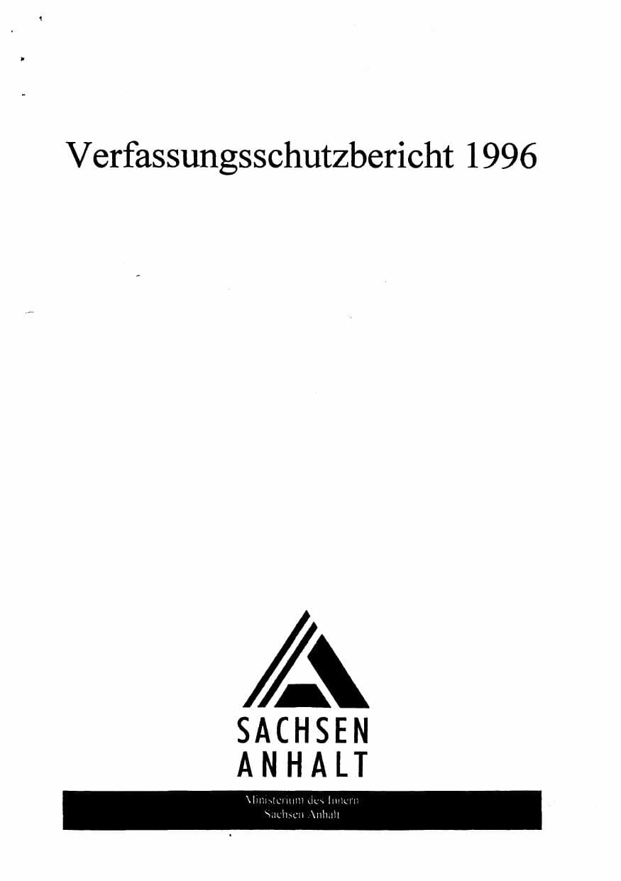 Seite 3 des Verfassungsschutzbericht 1996 Sachsen-Anhalt