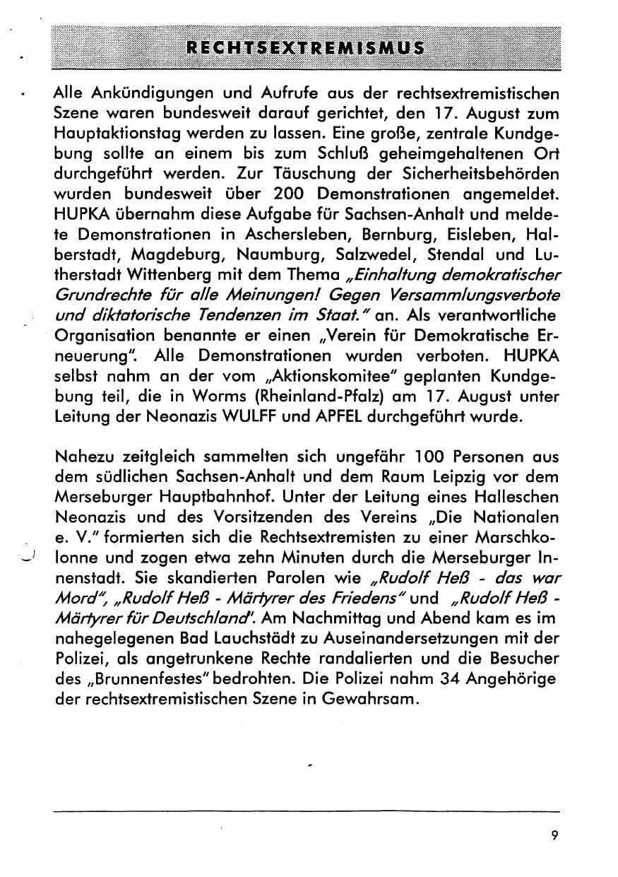 Seite 21 des Verfassungsschutzbericht 1996 Sachsen-Anhalt