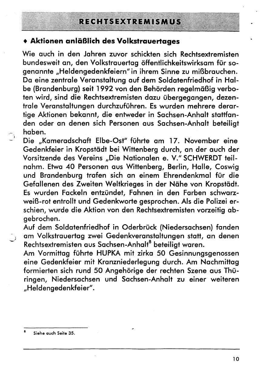 Seite 22 des Verfassungsschutzbericht 1996 Sachsen-Anhalt