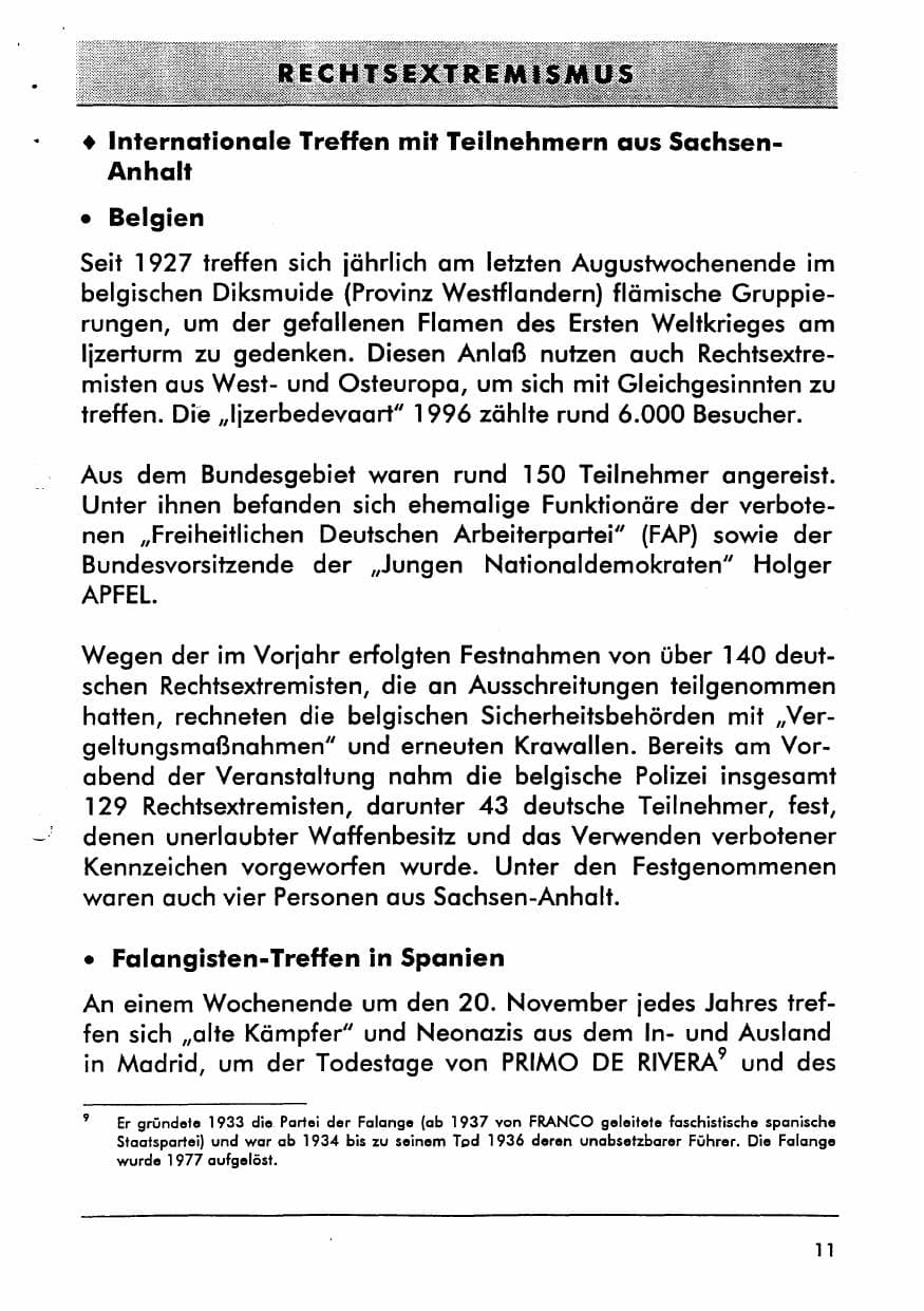 Seite 23 des Verfassungsschutzbericht 1996 Sachsen-Anhalt
