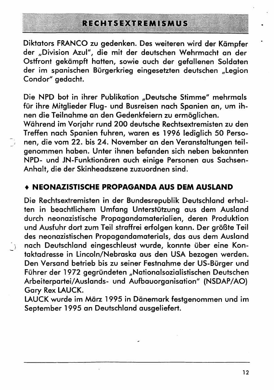 Seite 24 des Verfassungsschutzbericht 1996 Sachsen-Anhalt