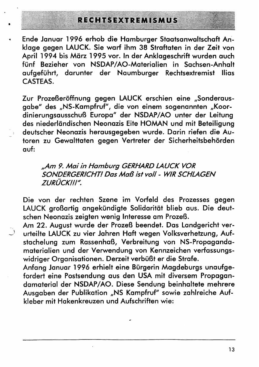 Seite 25 des Verfassungsschutzbericht 1996 Sachsen-Anhalt