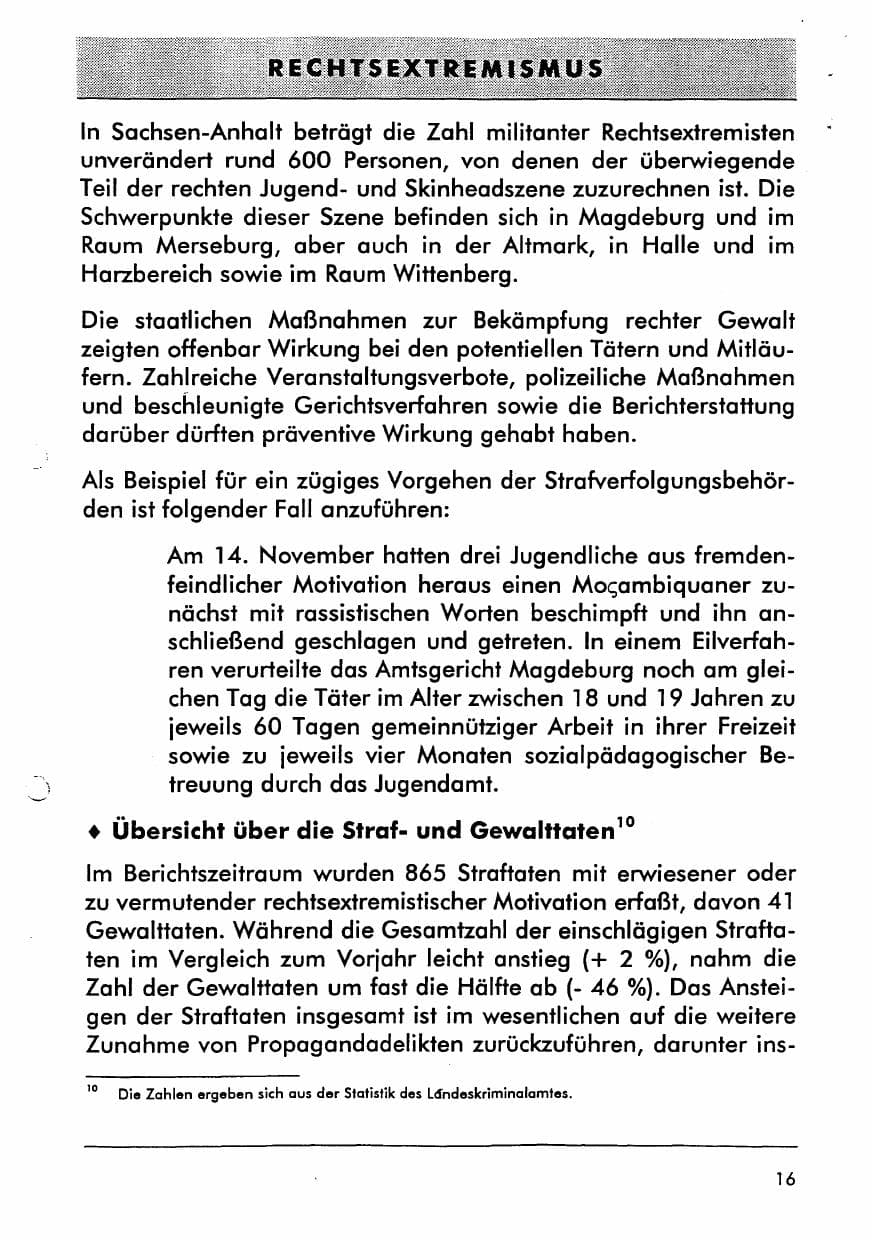 Seite 28 des Verfassungsschutzbericht 1996 Sachsen-Anhalt