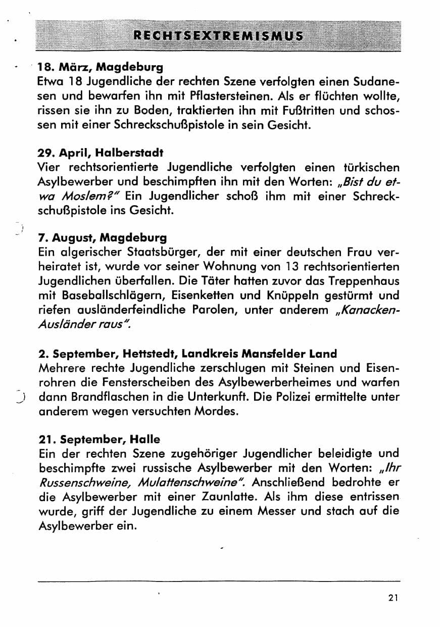 Seite 33 des Verfassungsschutzbericht 1996 Sachsen-Anhalt