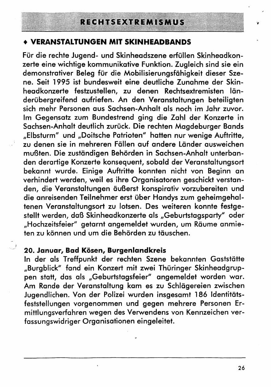 Seite 38 des Verfassungsschutzbericht 1996 Sachsen-Anhalt