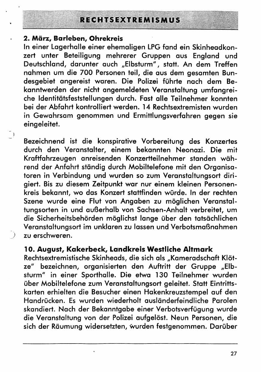 Seite 39 des Verfassungsschutzbericht 1996 Sachsen-Anhalt