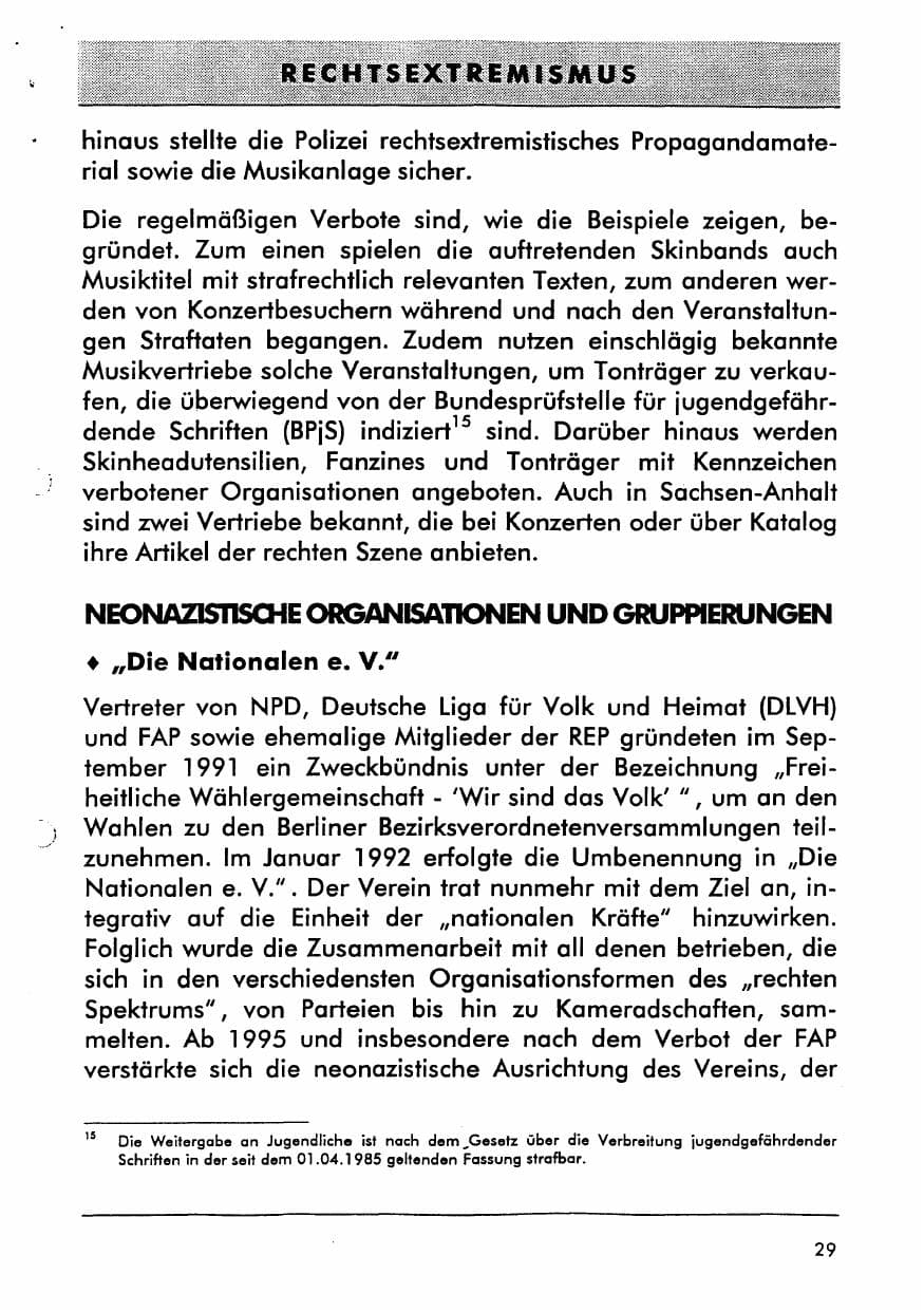 Seite 41 des Verfassungsschutzbericht 1996 Sachsen-Anhalt