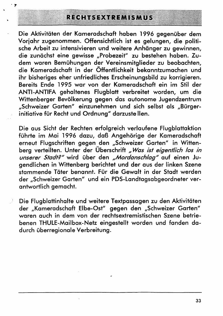 Seite 45 des Verfassungsschutzbericht 1996 Sachsen-Anhalt