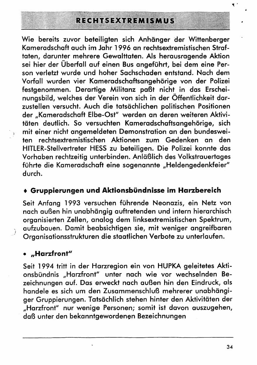 Seite 46 des Verfassungsschutzbericht 1996 Sachsen-Anhalt