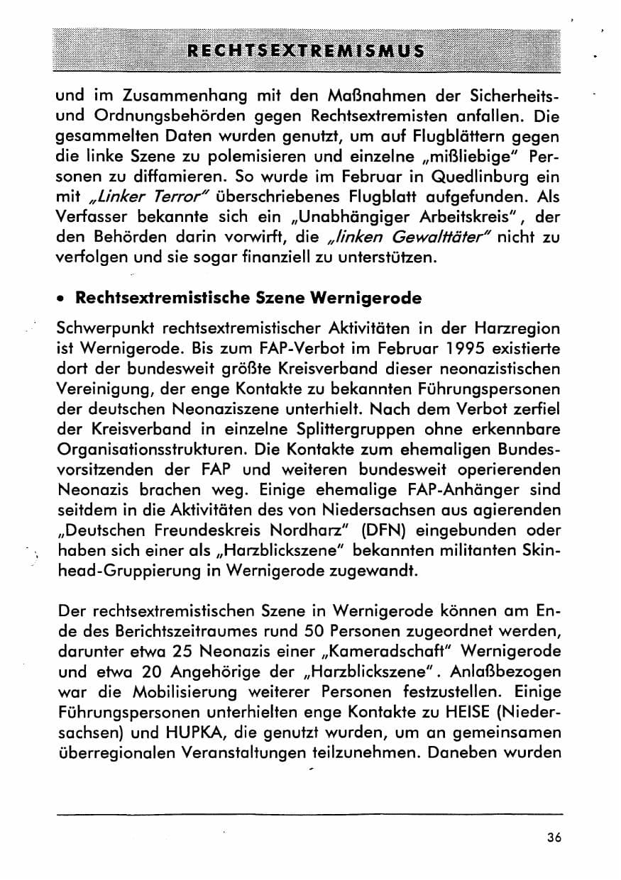 Seite 48 des Verfassungsschutzbericht 1996 Sachsen-Anhalt