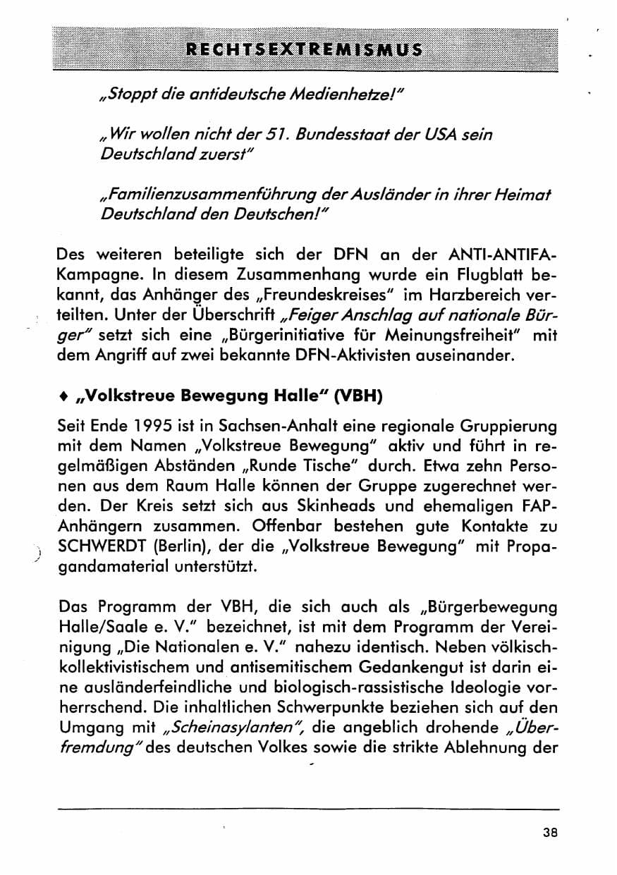 Seite 50 des Verfassungsschutzbericht 1996 Sachsen-Anhalt