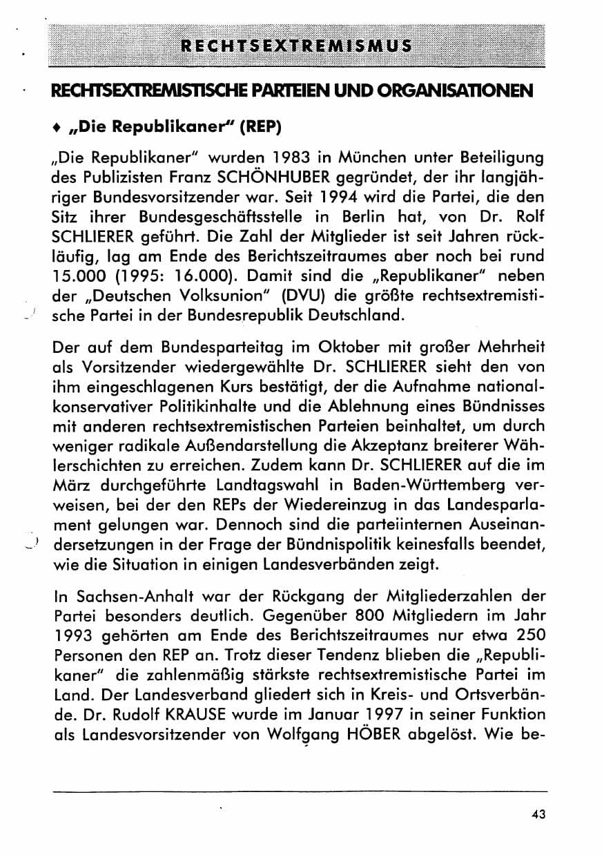 Seite 55 des Verfassungsschutzbericht 1996 Sachsen-Anhalt